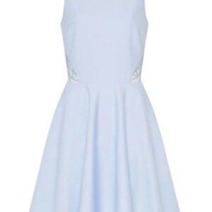 NWT Ted Light Blue/Baker Purple Flare Dress w/ Lace Back